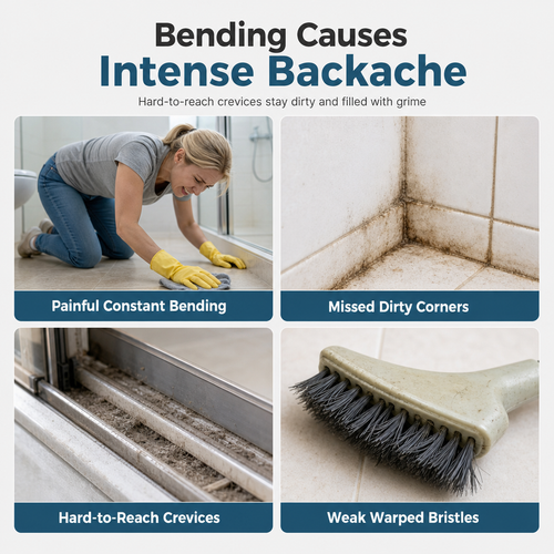 🧹 Multi-Purpose Floor Scrub Brush – Extendable Long Handle for Easy Cleaning