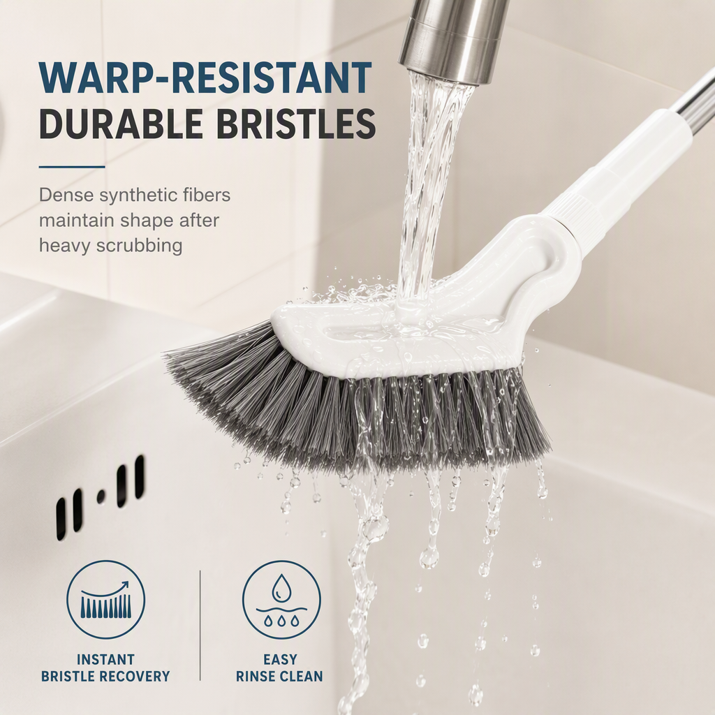 🧹 Multi-Purpose Floor Scrub Brush – Extendable Long Handle for Easy Cleaning